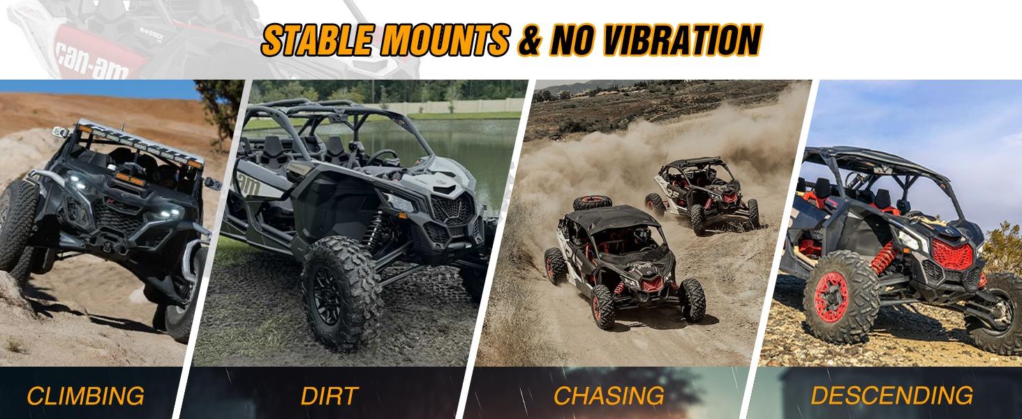 Nilight Light Bar Mounting Brackets for 50 Inch Straight Lights UTV Roof Upper Windshield Compatible with Can-am Maverick X3 MAX DS RS MR Turbo R 2017 2018 2019 2020 2021 2022 2023 2024