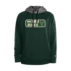 New Era Active Heavy Poly Green Milwaukee Bucks Hooded Sweatshirt
