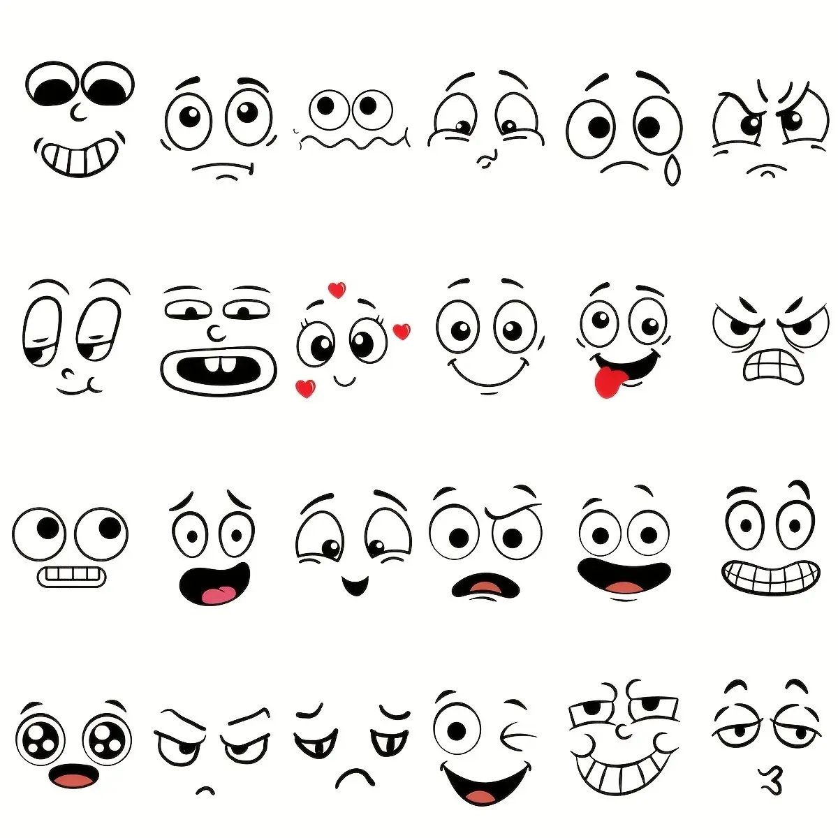 36 Pieces Cartoon Face DIY Heat Transfer Stickers, Washable Sublimation Paper, Durable Fabric Decorative Stickers for Clothes