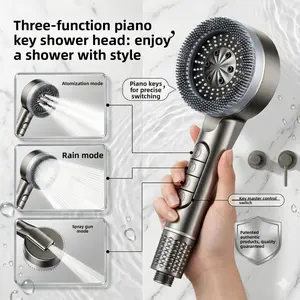 New American-style shower set with brush, high-pressure handheld showerhead, four functions with spray gun