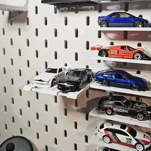 1/64 Scale Car Model Display Stand for Ikea Skådis, Holds Two Cars, Perfect Gift for Car Model Enthusiasts, Storage Rack for Collectibles