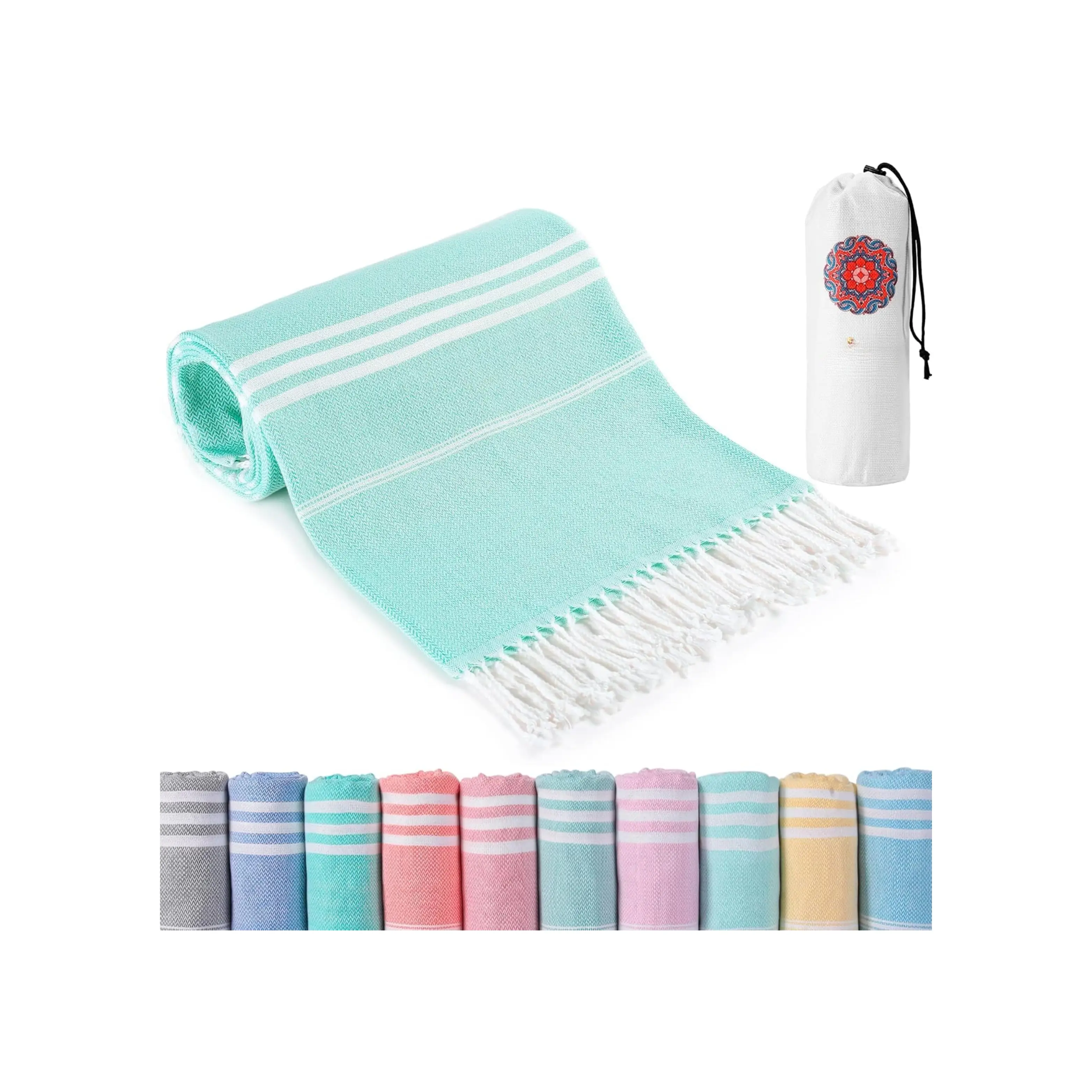 Oversized XL Turkish Beach Towel for Adults - Quick-Dry, Sand-Free Towel for Beach & Pool, Travel Essentials (Leisure & Outdoor Use), Adult