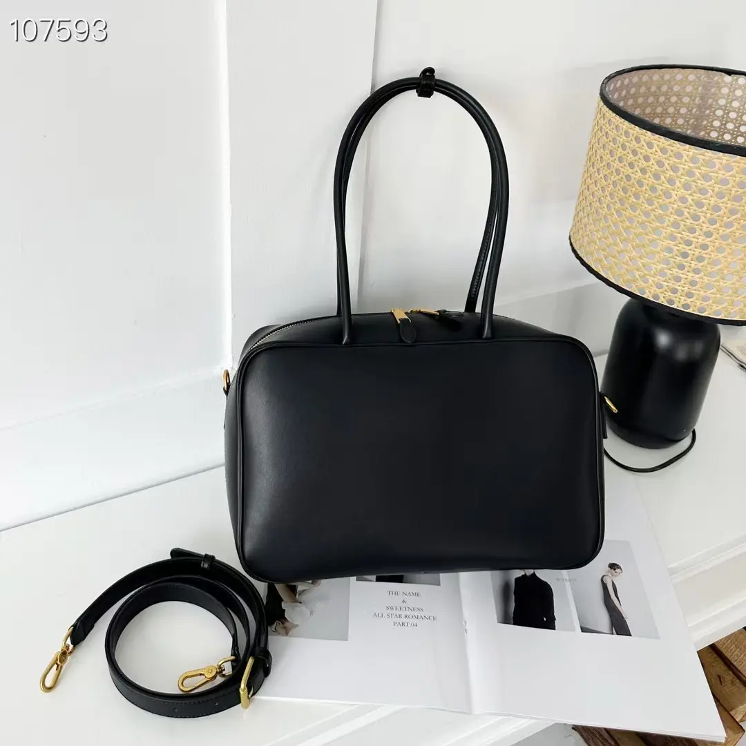 Mydawnlit Women's Vintage Genuine Leather Handbag - Elegant Commuter Bag, High Capacity Classic Bowling Design, Detachable Strap, Durable Plain Daily Shoulder Option, High Capacity Handbag, Genuine Leather Handbags