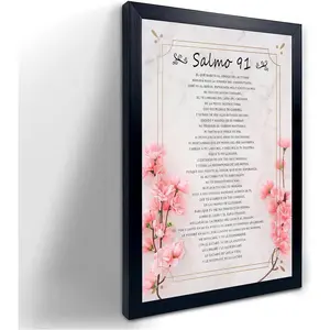 WSDYFFS Psalm 91 In Spanish For Wall Poster Pictures For Bedroom Poetry Spanish Bible Verse De La Bil Black Frame Photo Album Style Poster Bedroom Gallery Decoration Gift 08x12inch(20x30cm) Lightweight Lightweight Lightweight