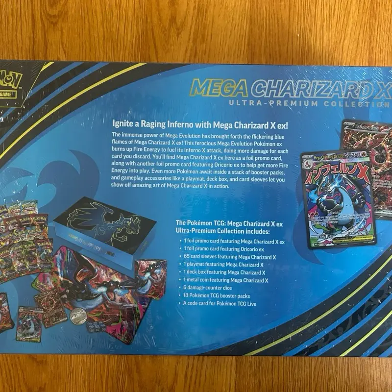 Pokmon TCG: Mega Charizard X ex Ultra-Premium Collection with Foil Promo  Cards Oricorio ex Playmat Deck Box Card Sleeves & Booster Packs - TikTok  Shop