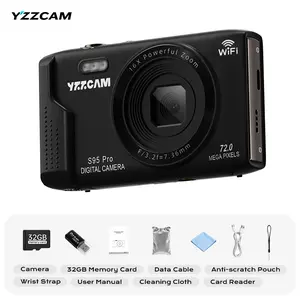 72-megapixel CCD-style digital camera, comes with a free 32GB TF memory card for a limited time, designed for students just starting out, supports Wi-Fi transfer to smartphones, 16x zoom, 2.8-inch screen, beauty filters, and a built-in flash