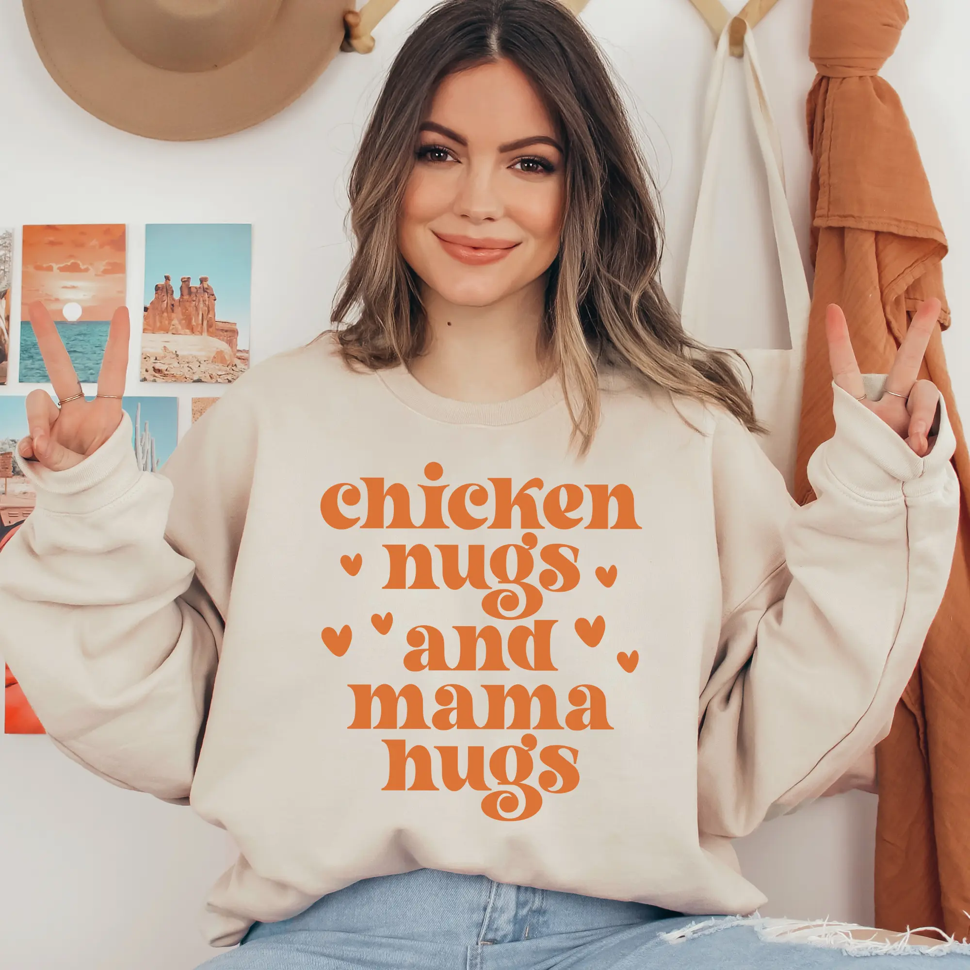 Chicken Hugs And Mama Hugs Ready To Press DTF Transfers, DTF Hot Peel