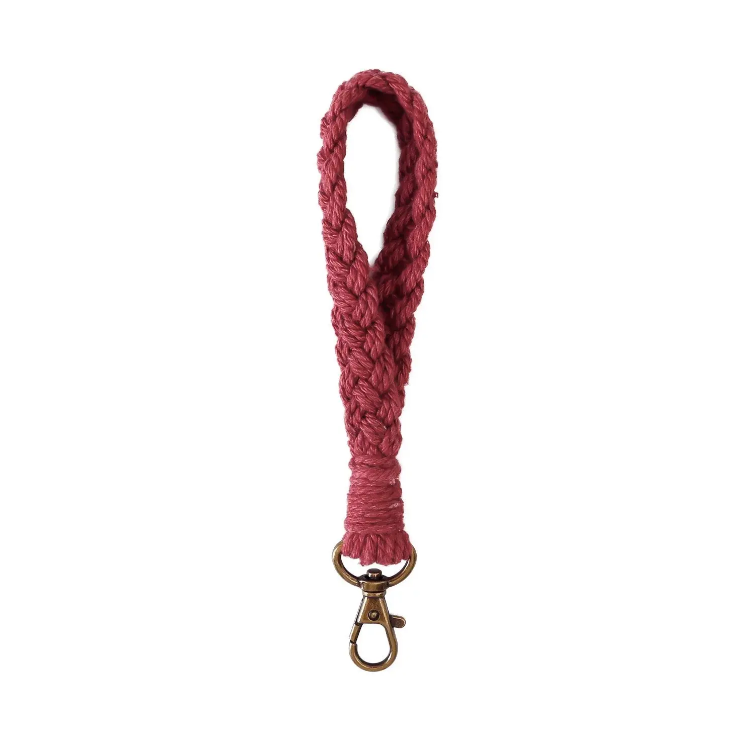 Handmade Boho Macrame Wool Yarn Rope Wristlet Lanyard Keychain Handbag Charm Gift Fashion Accessories
