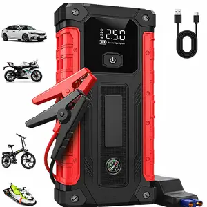 Portable Car Jump Starter, Emergency Road Vehicle Tool with LED Flashlight, USB Charging & Compass - US Local Warehouse Fast Shipping