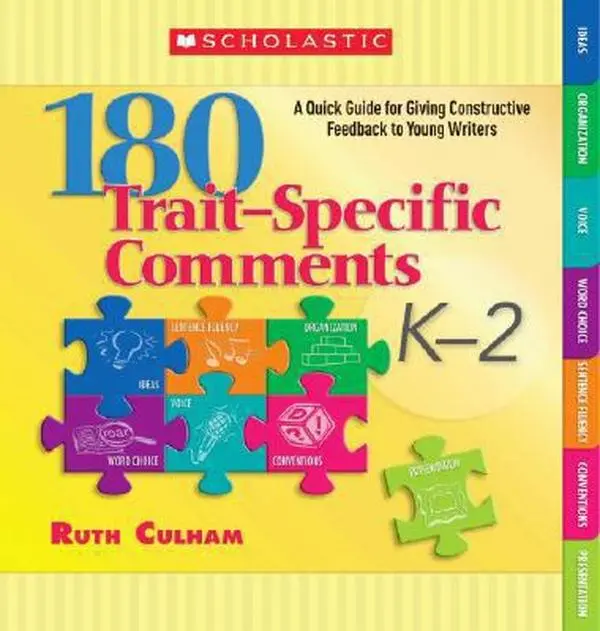 USED Book - 180 Trait-Specific Comments K-2: A Quick Guide for Giving Constructive Feedback to Young Writers by Culham, Ruth (Spiral-bound) - english