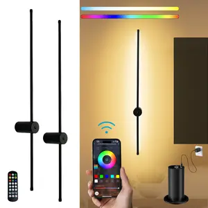 Twilume 39" RBG Battery Operated Wall Sconces Set of 2- Dimmable USB Rechargeable Wall Sconces with Removable Battery for Easy Charging, App Control