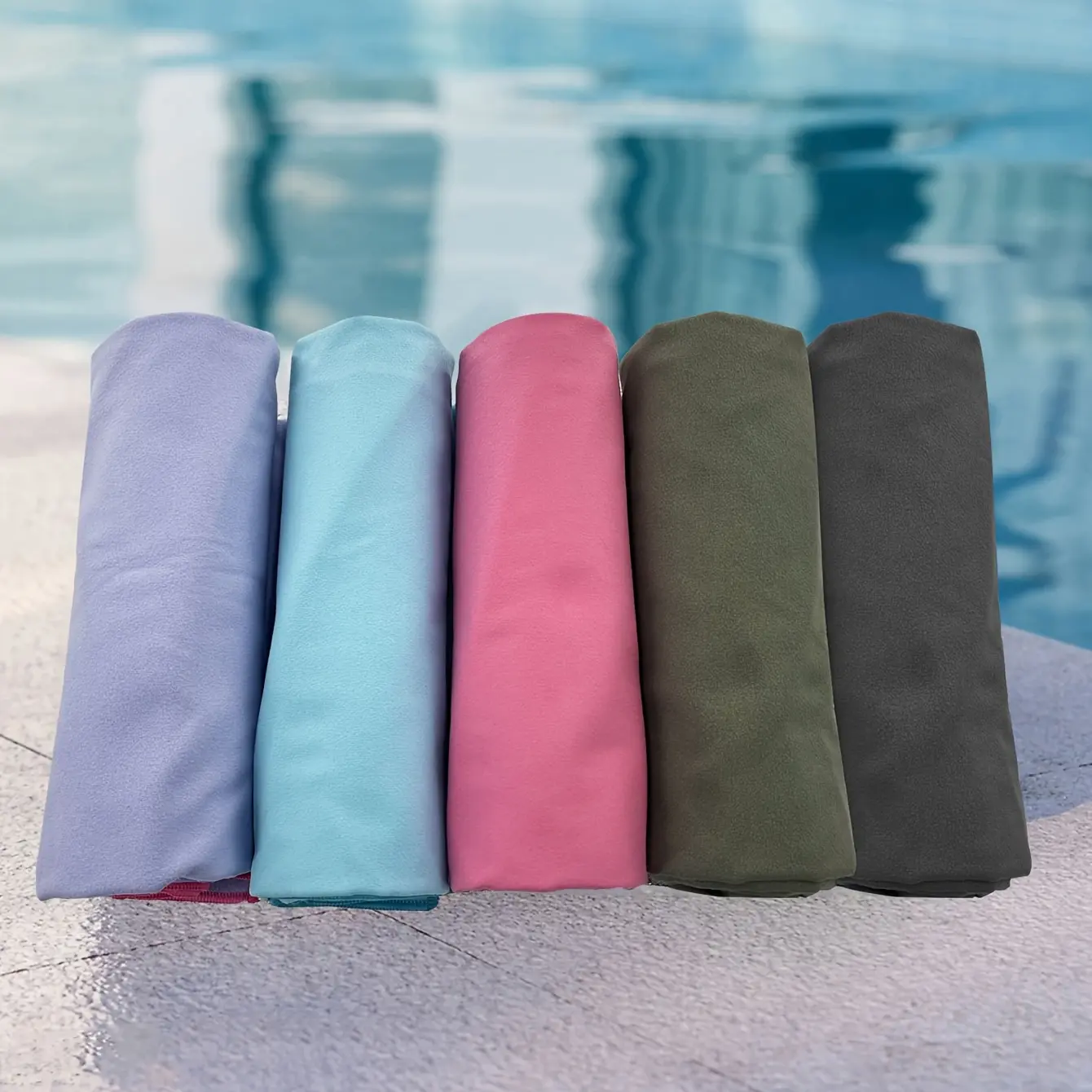 3pcsLightweight microfiber travel towel - quick drying towel set cylindrical bag, suitable for camping, beach, gym, backpacking, sports, yoga, and swimming use