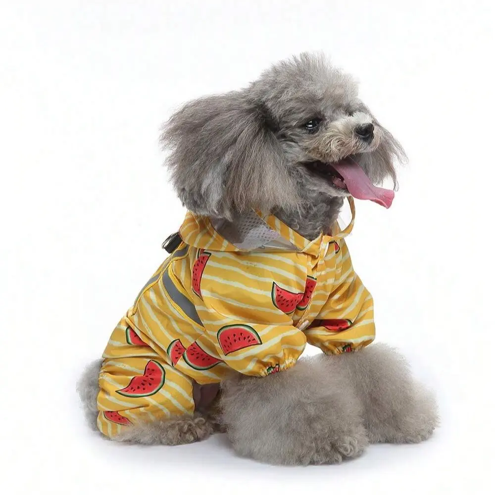 Pet Raincoat with Special Features, Watermelon Pattern Design, Waterproof & Durable Pet Clothing for Dogs Cats Outdoor Use