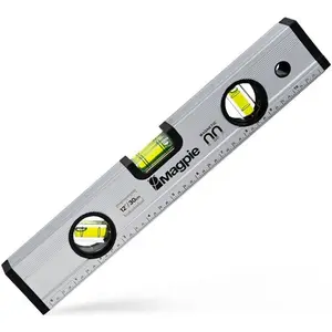 12-Inch Magnetic Level and Ruler  180/90/45 Degree Bubbles Mechanical Torpedo Shock Absorbing End Caps Measurement in Inches Centimeters