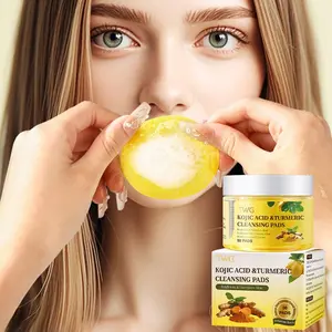 50pcs Kojic Acid Turmeric Cleansing Pads, Gentle Daily Glow-Up Essential, Skin Care Routine, Brightening & Radiant Complexion