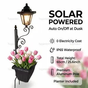 2 In 1 Solar flower pot Lights -mothersdaygift Waterproof Decorative Lamp, Patio, Front/Back Door,Porch Roadside Decoration outdoor pathway, Yard Lawn  Driveway Sidewalk Walkway Garden Decor solarlight