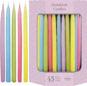 Dreidel Company Menorah Candles 44 White Hanukkah Candles for All 8 Nights of Chanukah 40-Pack Decor - Ornaments Multicolor Freshener