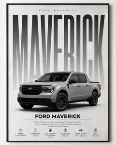 Ford Maverick Poster No Frame | Sports Car Wall Art Print | Modern Automotive Poster | Gift for Car Enthusiast | Car Print | Car Poster