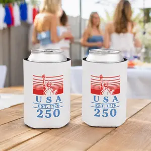 USA 250trh Can Cooler, Patriotic BBQ Freedom Beer Sleeve