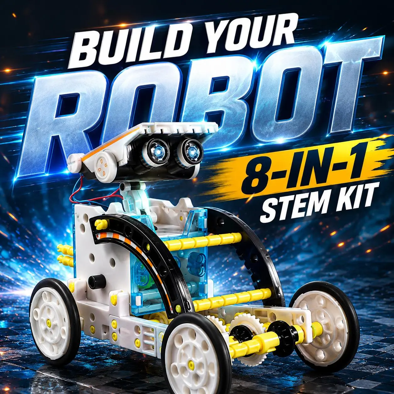 12-in-1 Solar Robot Kit, STEM Educational Building Set with Robot Building Blocks, Learning Tool for Science Learning, Birthday Gift