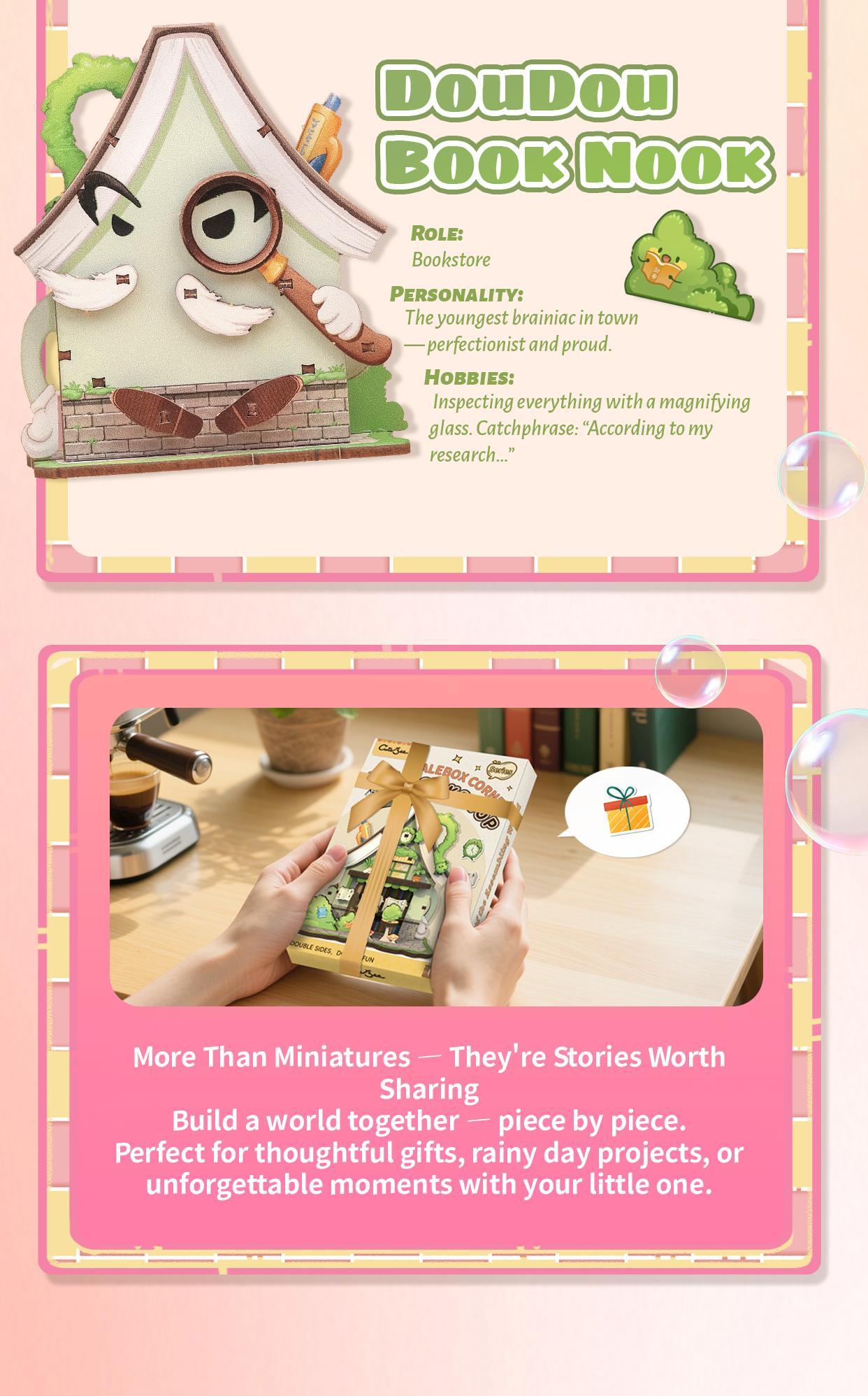 DIY 3D Book Nook Kit Talebox Corner – Miniature Wooden House Dollhouse, Handmade Creative Bookshelf Decor | Holiday, Christmas and Black Friday Gift for Adults