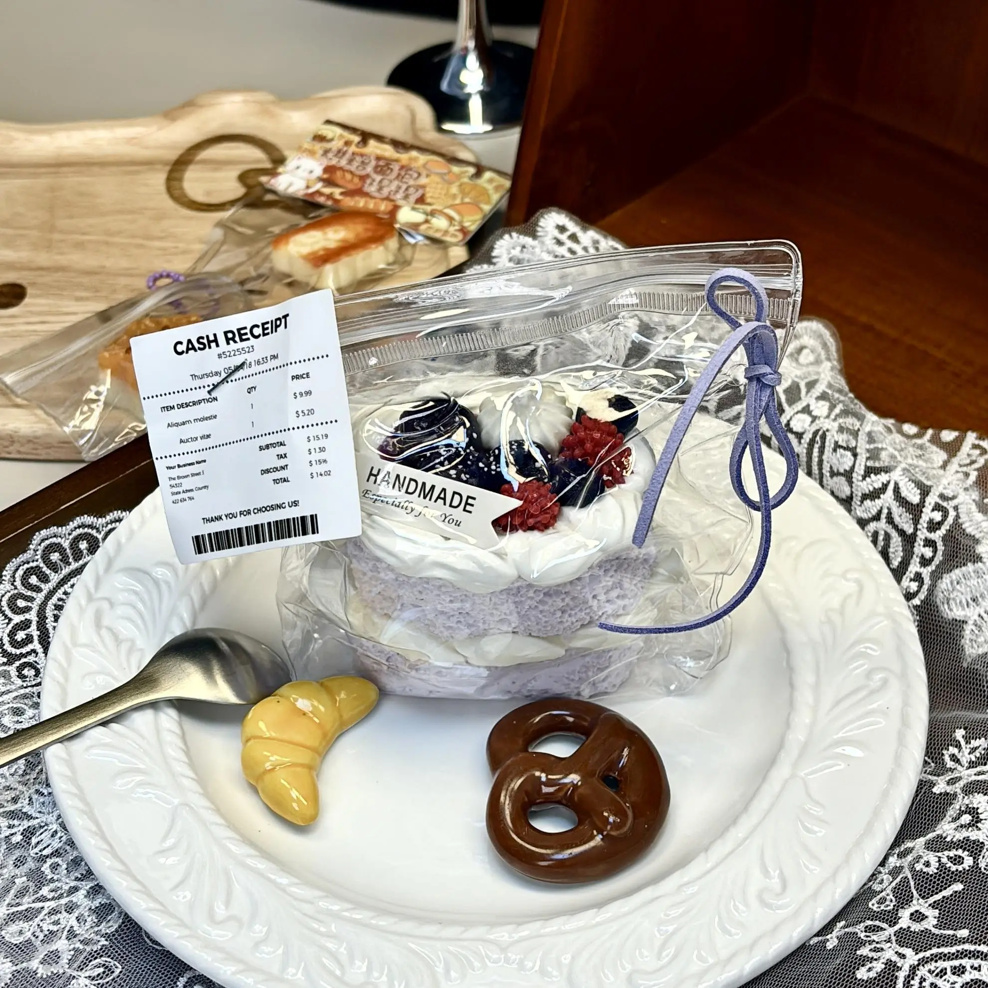 Cake Squishy - Taro Blueberry Cake