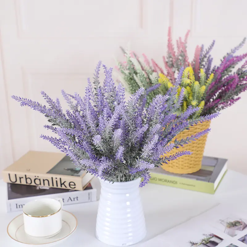 Lavender Artificial Plant Decorative Flower Bouquet, Faux Lavender Home Decoration, Realistic Plush Material, Perfect for Indoor & Outdoor Use, Faux Flowers, Faux Flower Decorations