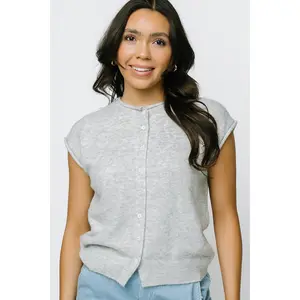 Pebble Top - Soft Knit with Functioning Buttons