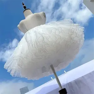 Multi-layer Ruffled Petticoats for Women Fluffy Bubble Skirt Crinoline Underskirt No Hoop Boneless Lolita Puffy Skirt Mini Skirt