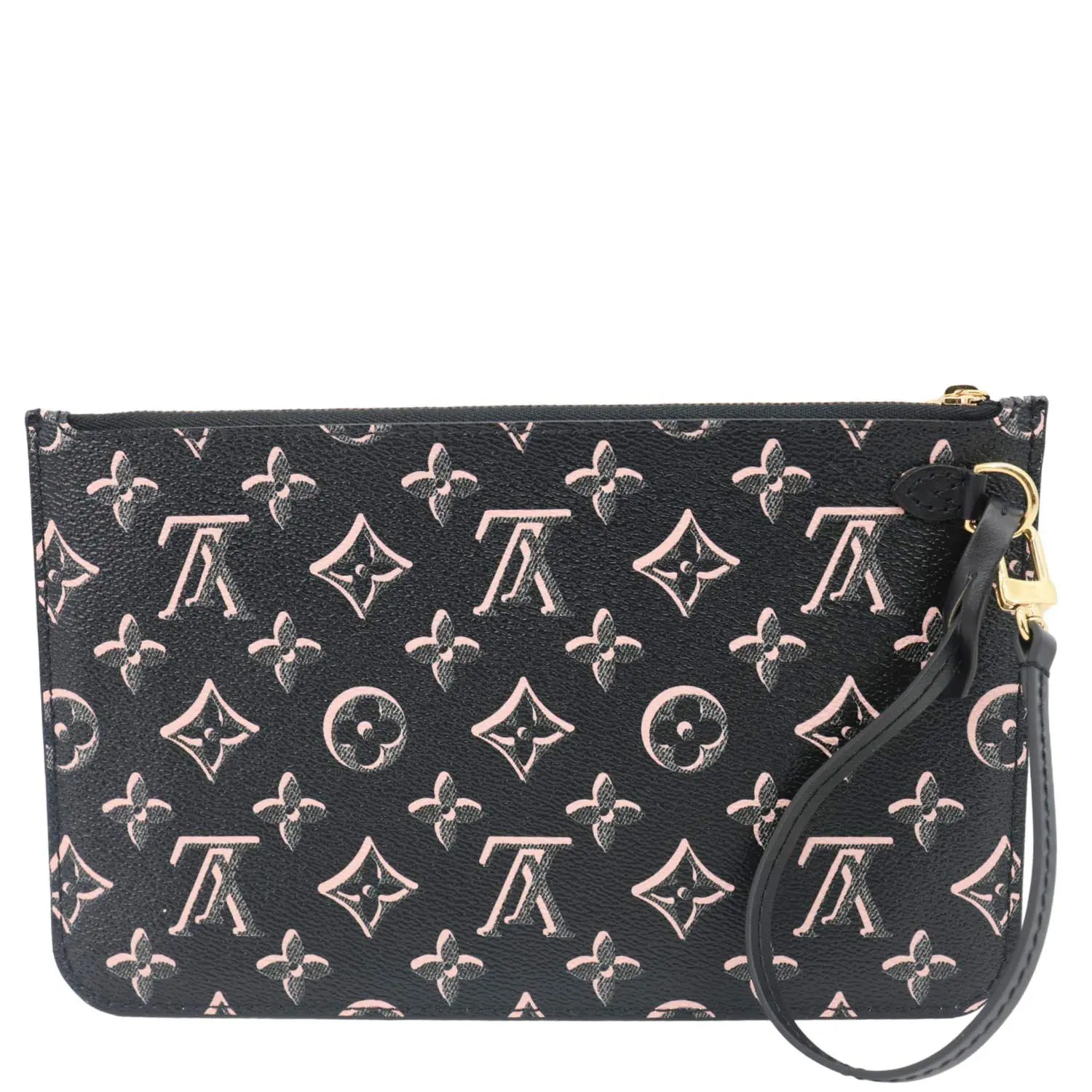 Pre-owned Louis Vuitton Canvas Clutches & Wristlets Fall For You Monogram Coated Wristlet Black