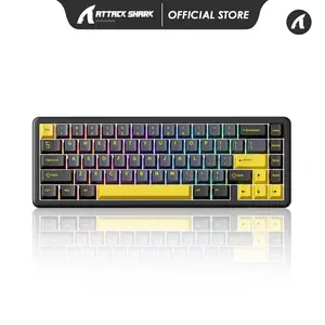 ATTACK SHARK X65 HE Wired Rapid Trigger Magnetic Switch 65% Mechanical Gaming Keyboard, Hall Effect Top Mounted RGB Hot Swap,Adjustable Actuation,8KHZ Polling Rate,PBT Keycaps for Win/Mac