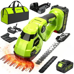 21V Cordless Hedge Trimmer, 220mm Electric Shrub Trimmer with Battery and Charger, Portable Garden Bush Trimmer with Blade Guard and Storage Bag