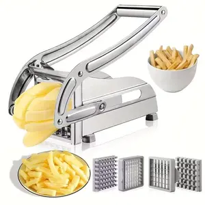 Stainless Steel Vegetable Slicer Set, French Fry Cutter, Fruit & Potato Slicer, Durable Food Chopper, Kitchen Gadget, Kitchen Accessories