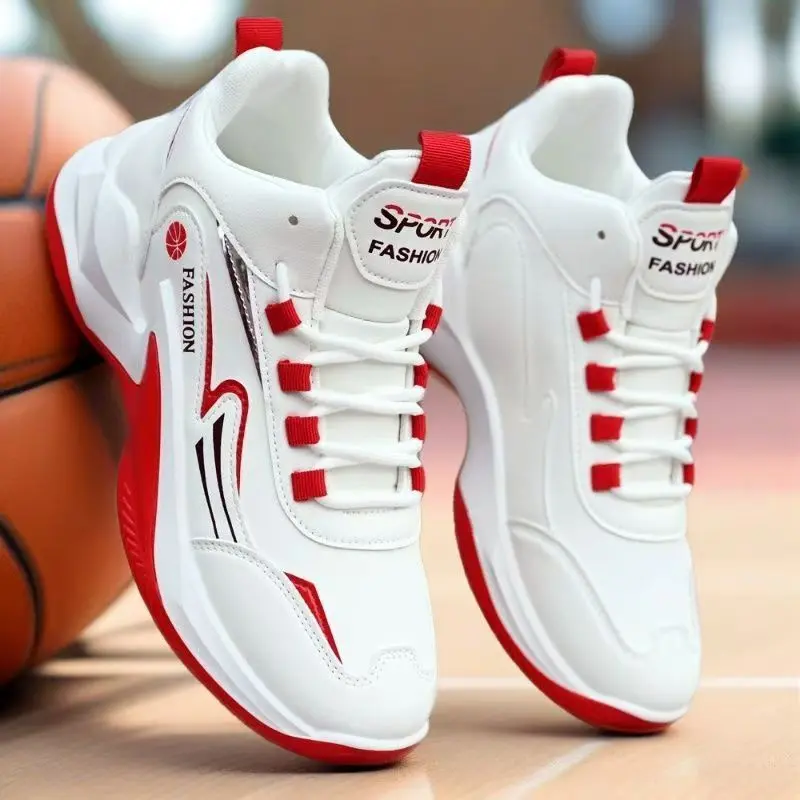 Men'SHigh-TopBasketballShoes,WhiteFashionSneakerswithRed&WhiteAccents,LightweightEVASole,ComfortableFabricLining,All-SeasonCasualSportsFootwearforOutdoorActivities,CourtShoes|PlaidPatternShoes|EVACushionedInsoleGift Men'SHigh-TopBasketballShoes,WhiteFashionSneakerswithRed&WhiteAccents,LightweightEVASole,ComfortableFabricLining,All-SeasonCasualSportsFootwearforOutdoorActivities,CourtShoes|PlaidPatternShoes|EVACushionedInsoleGift