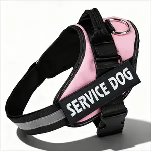 Service Dog Harness with 3M Reflective Safety, Easy Adjust & No-Pull Design - Breathable Nylon Handle for Small/Medium/Large Dogs velcro  pets