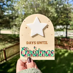 Countdown Until Christmas Magnet Sign for Home Decor