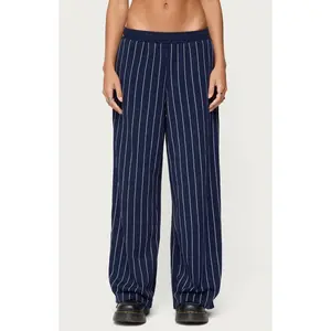 Edikted Women's Mercer Pinstripe Wide Leg Sweatpants