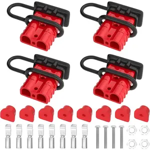 THE WELL KEPT 4PCS 50Amp Battery Quick Connect/Disconnect Connector,6 to 12 Gauge Battery Cable Connector, Wire Harness Plug Kit 12 to 36V for Car Winch Trailer
