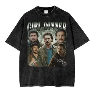 Girl Dinner Pedro Pascal Mineral Wash T-shirt, TLOU 2 Movie Shirt , Pedro Pascal Actor Tee, The Last Of Us Shirt, TLOU Gift, Gift For Her