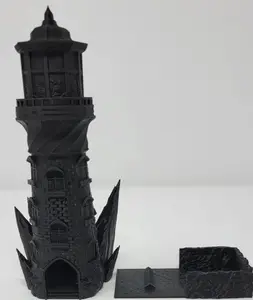 3D-Printed Mini Dice Tower - RPG Tabletop Gaming Accessory, Solid Piece Construction, with Randomized Roll