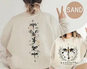 Basgiath War College 2 Sided Sweatshirt, Vintage Fourth Wing Crewneck, Dragon Rider Sweater, Fourth Wing Hoodie, Bookish Sweatshirt, Booktok Sweater