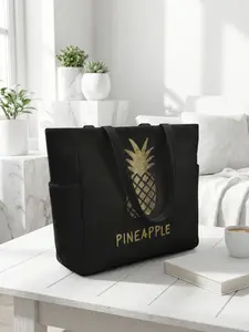 Pineapple Pattern Travel Bag, Large Capacity Storage Bag, Durable Multi-Pocket Design, Zipper Closure, Casual Style, All Seasons