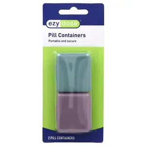 Ezy Dose Portable Pill Containers, 2 Count