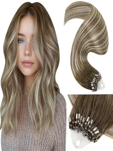 Micro Loop Human Hair Extensions, Balayage Blonde Natural Hair, Micro Link Hair Extensions, Fusion Pre Bonded Grade, Volume & Length