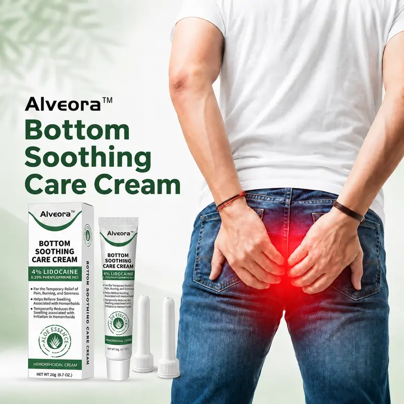 Alveora Gentle Intimate Soothing Cream, Aloe-Infused Discomfort Relief Ointment with Hygienic Precision Applicator, Fast Care for Burning, Soreness, Swelling, Daily Private Care for All-Day Comfort