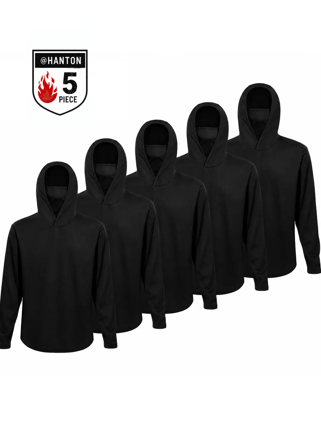 Long Sleeve Work Shirts for Men Fishing Hoodie with Face Mask Sun Protection Athletic Tees UPF 50+ Running Hiking