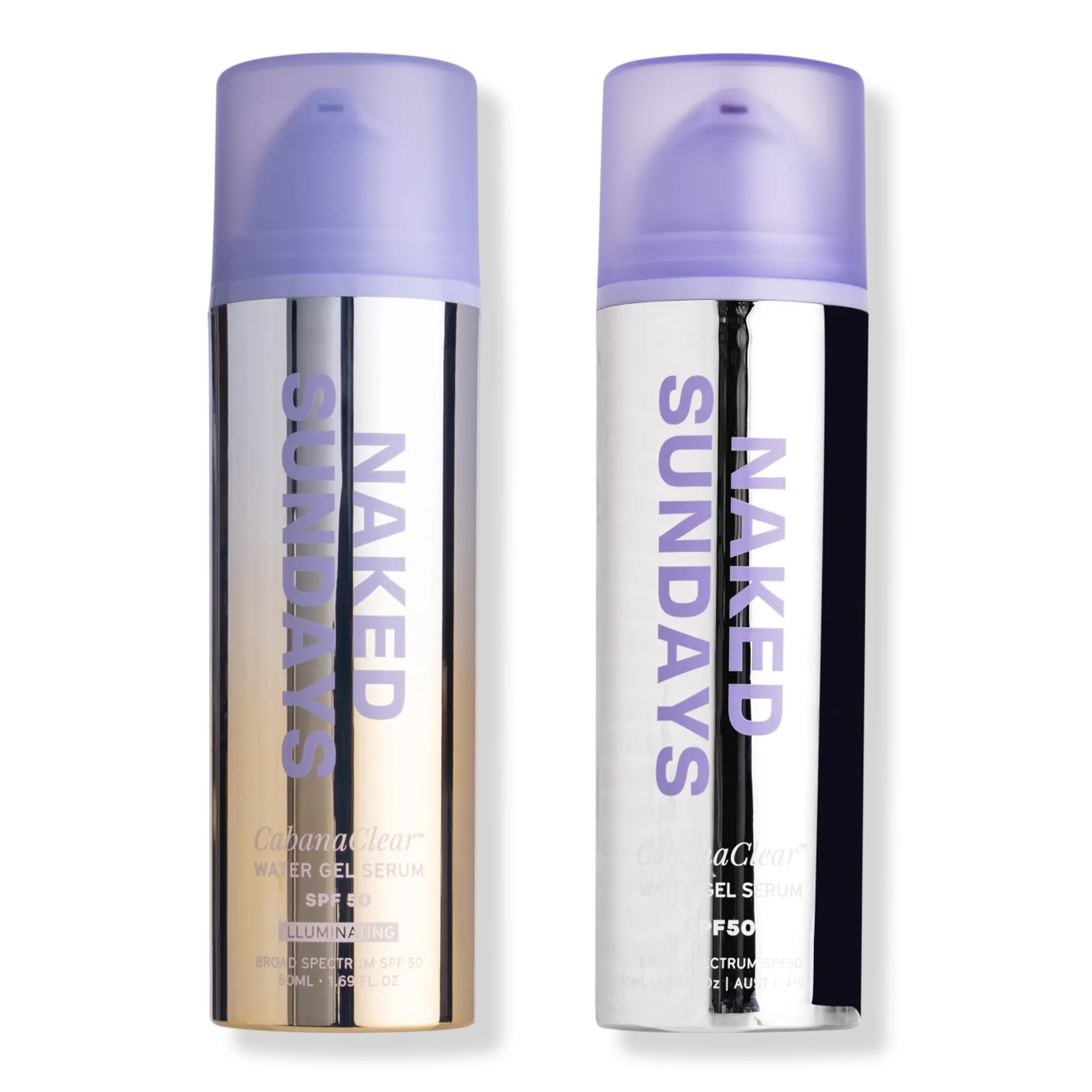 Naked Sundays Cabanaclear Water Gel Serum Spf50 Clear And Illuminating Duo
