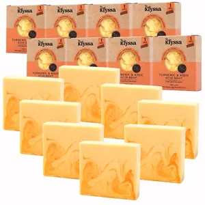 Klyssa 8 Pcs Turmeric & Kojic Acid Face & Body Cleansing Bar soap Cleanser