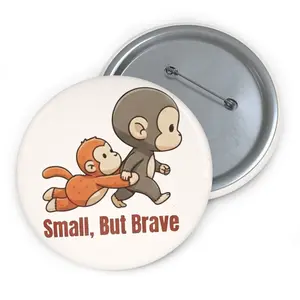 Punch The Monkay Pin Button, Baby Monkey Plush Toy Design, Animal Lover Pin, Animal Lover Gift, Cute Viral Pin, Meme Of The Year Pin Button