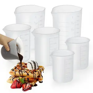 6 Silicone Melting Cups Set – Reusable with Pour Spout & Measurement Lines, 100ml/250ml/350ml – Melt Chocolate, Caramel, Wax Easily – Father’s Day Gift for Home Bakers